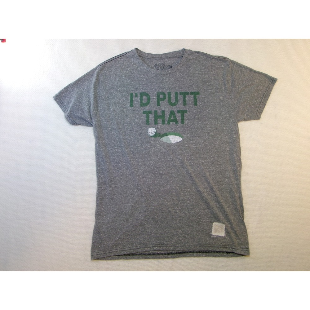 Original Retro Brand Mens Id Putt That Golf Graphic T-Shirt Gray Large
